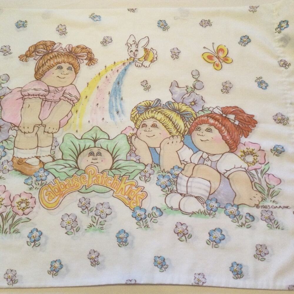 Vintage 1983 Cabbage Patch Kids Full fitted Sheet & 2 pillowcases